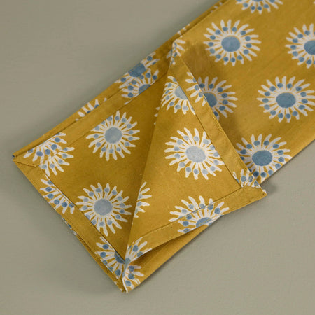 Block Print 4pc Napkin Set / Sunflower Yellow