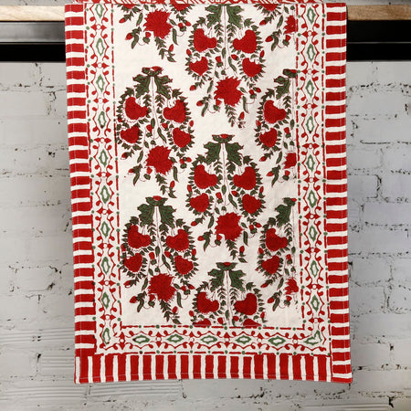 Block Print Runner / Festive Garden 13" x 60"