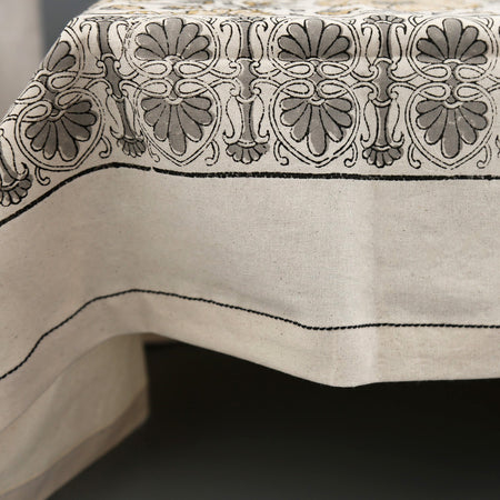 Block Print Tablecloth / Zinnia