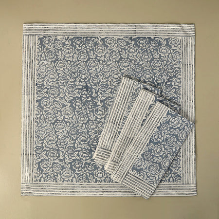 Blue Foliage Cotton Napkins / 4pc