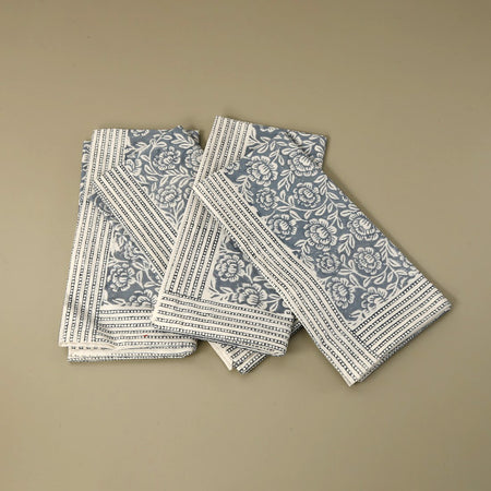 Blue Foliage Cotton Napkins / 4pc