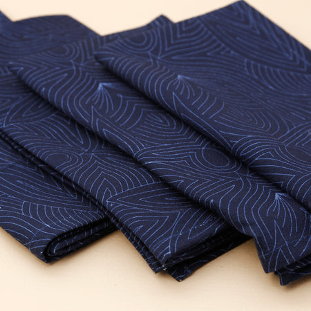 Dark Blue Nouveau Napkin Set 4pc