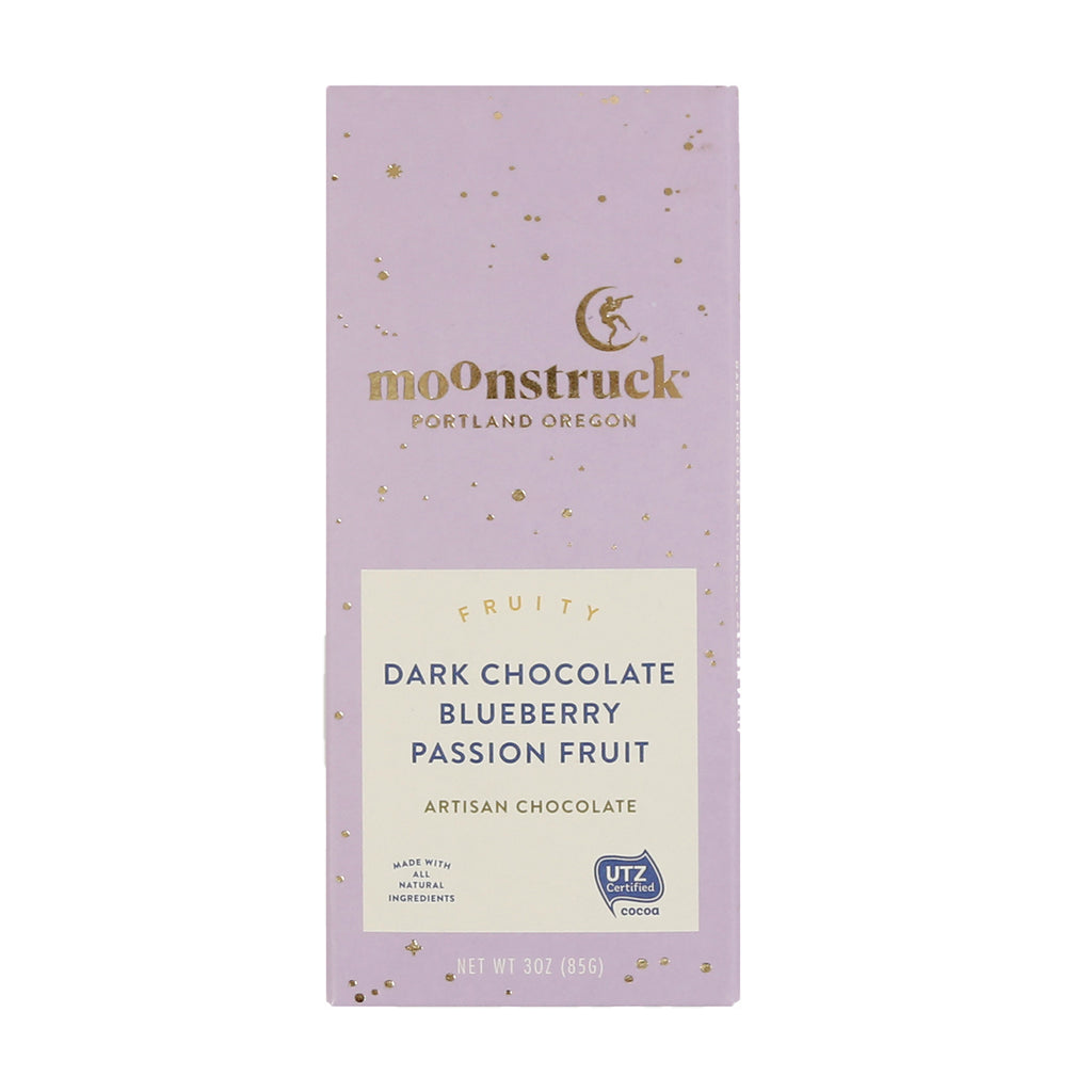 Moonstruck Chocolate / Fruity Dark Chocolate Blueberry Passionfruit