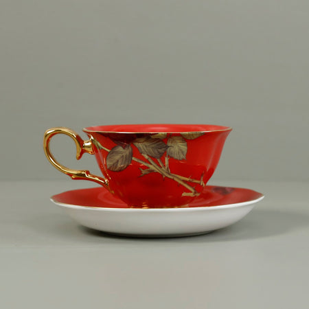 Bone China Tea Cup & Saucer / Gold Rose