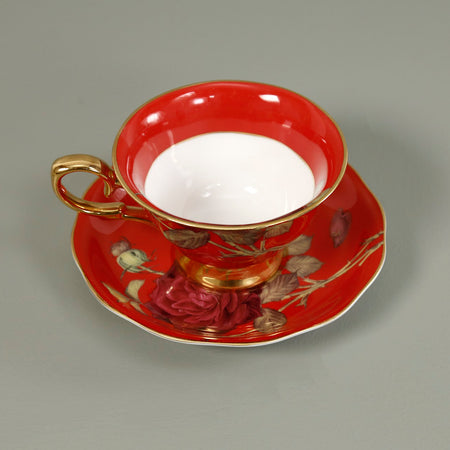 Bone China Tea Cup & Saucer / Gold Rose