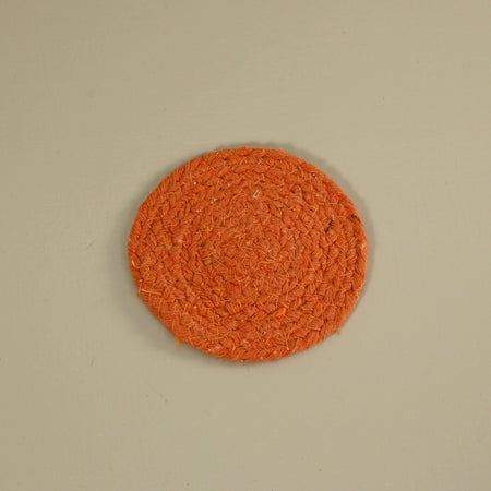 Braided Cotton Coasters / Set of 4 / Melon