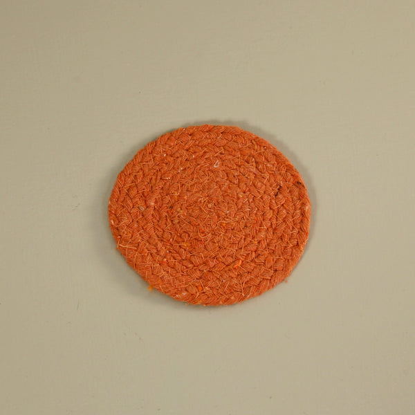 Braided Cotton Coasters / Set of 4 / Melon