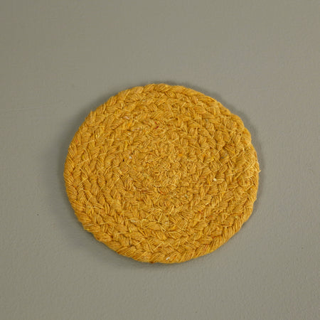 Braided Cotton Coasters / Set of 4 / Yellow