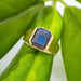 Brass Faceted Labradorite Signet Ring
