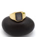 Brass Faceted Labradorite Signet Ring