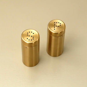 Brass Salt and Pepper Shakers Set