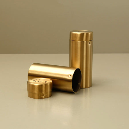 Brass Salt and Pepper Shakers Set