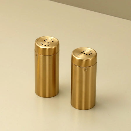 Brass Salt and Pepper Shakers Set