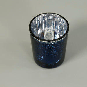 Bright Blue Mercury Glass Tealight Candle Holders