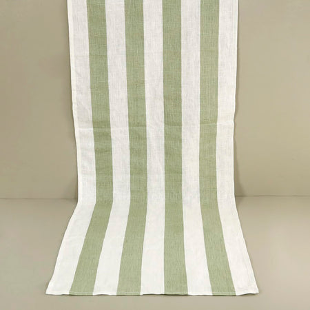 Broad Stripe Linen Table Runner 18" x 90"