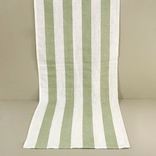 Broad Stripe Linen Table Runner 18" x 90"