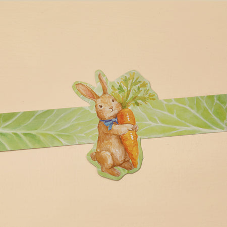 Bunnys Carrot Die-Cut Paper Napkin Rings / 8pc