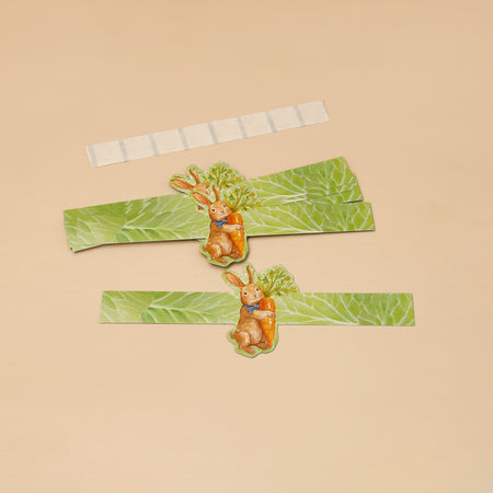 Bunnys Carrot Die-Cut Paper Napkin Rings / 8pc
