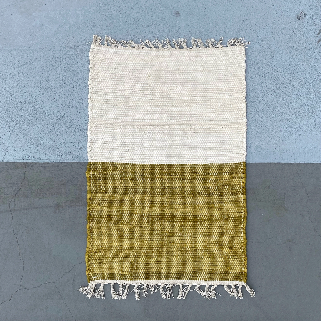 Cotton Colorblock Rug / Moss