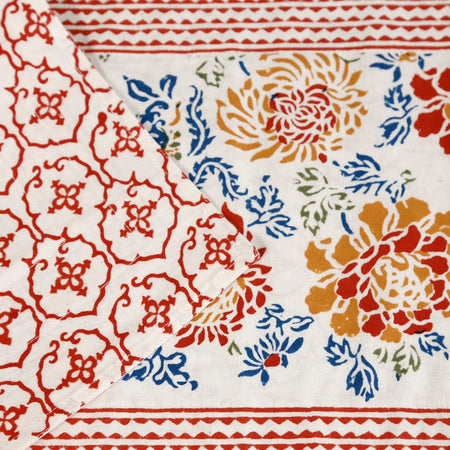 Canton Flower Block Print Runner / 13" x 60"