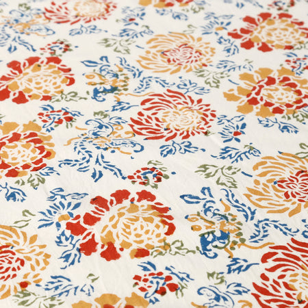 Canton Flower Block Print Tablecloth