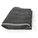 Herringbone Cashmere Throw Blanket / Charcoal
