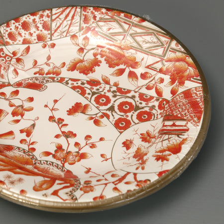Caspari Paper Dinner Plates / Gilded Porcelain Coral
