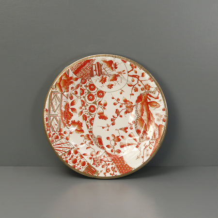 Caspari Paper Dinner Plates / Gilded Porcelain Coral
