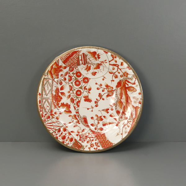 Caspari Paper Dinner Plates / Gilded Porcelain Coral