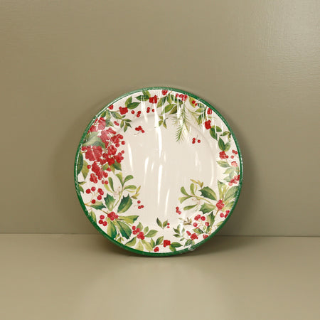 Caspari Paper Dinner Plates / Holly Chintz