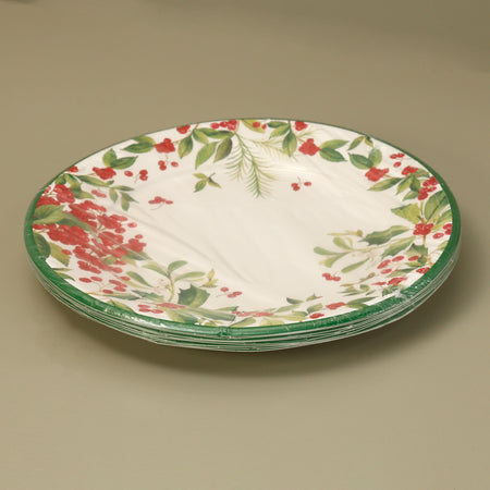 Caspari Paper Dinner Plates / Holly Chintz