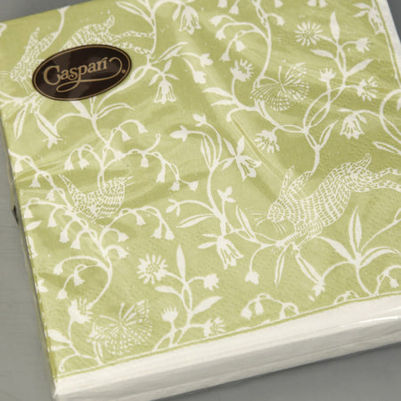 Caspari Paper Cocktail Napkins / Hedgerow Moss