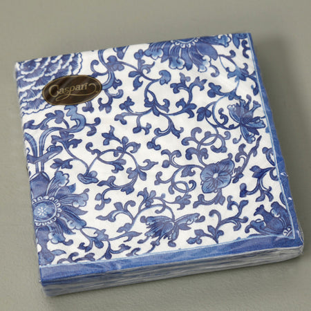 Caspari Paper Cocktail Napkins / Indigo Garden