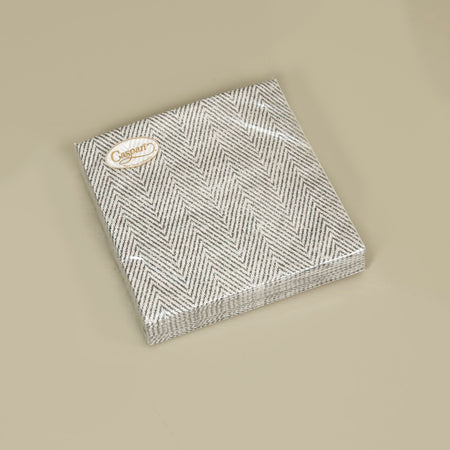 Caspari Paper Cocktail Napkins / Jute Charcoal