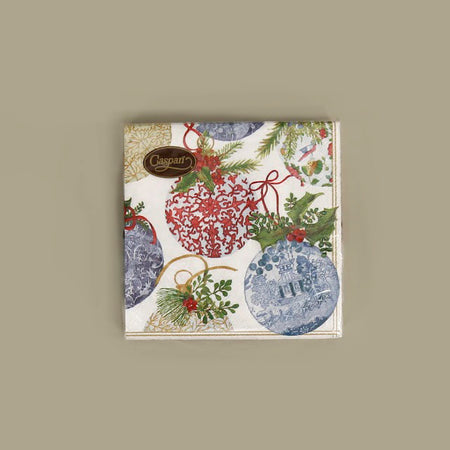 Caspari Paper Cocktail Napkins / Porcelain Ornaments