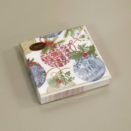 Caspari Paper Cocktail Napkins / Porcelain Ornaments