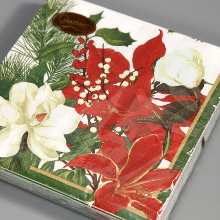 Caspari Paper Dinner Napkins / Christmas Garden