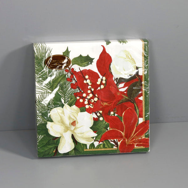 Caspari Paper Dinner Napkins / Christmas Garden