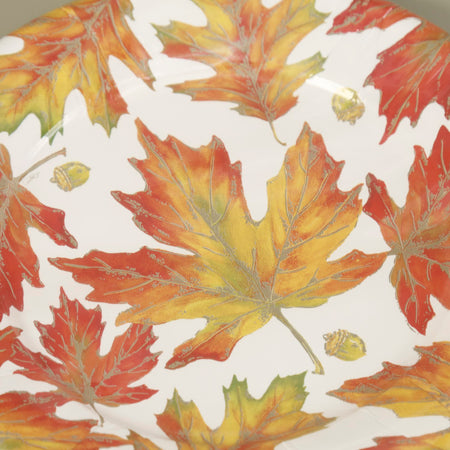 Caspari Paper Dinner Plates / Autumn Hues White