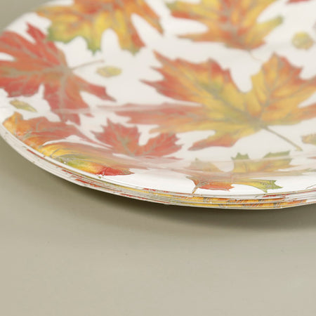 Caspari Paper Dinner Plates / Autumn Hues White