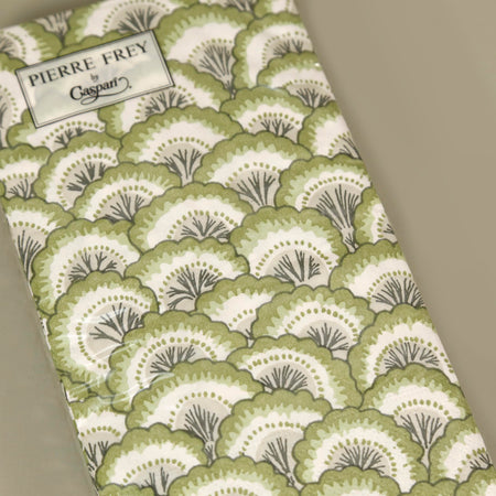 Caspari Paper Guest Napkins / Pontchartrain Scallop Green