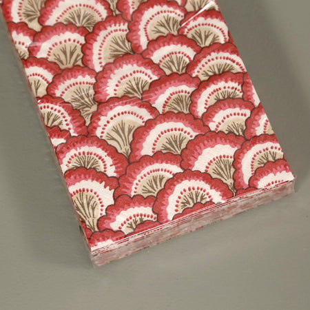 Caspari Paper Guest Napkins / Pontchartrain Scallop Red