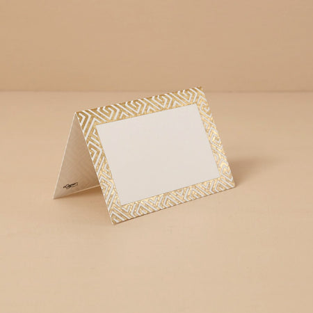 Caspari Paper Place Cards / Gold Fretwork Foil