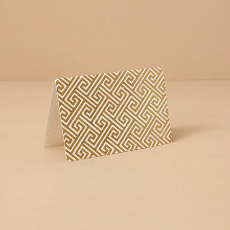 Caspari Paper Place Cards / Gold Fretwork Foil