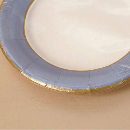 Caspari Paper Salad & Dessert Plates / Watercolor Blue