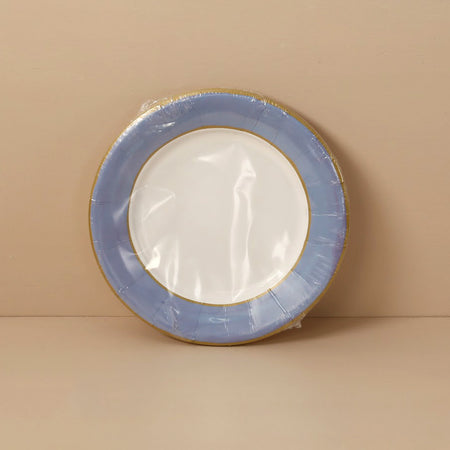 Caspari Paper Salad & Dessert Plates / Watercolor Blue