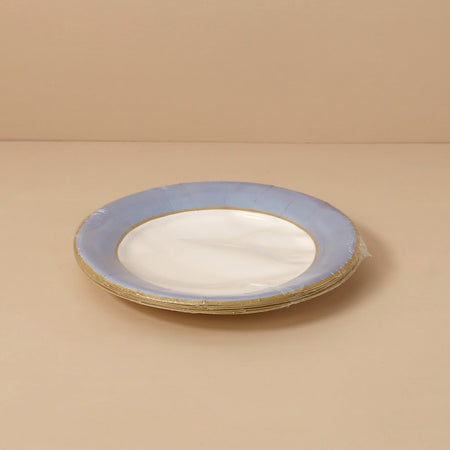 Caspari Paper Salad & Dessert Plates / Watercolor Blue