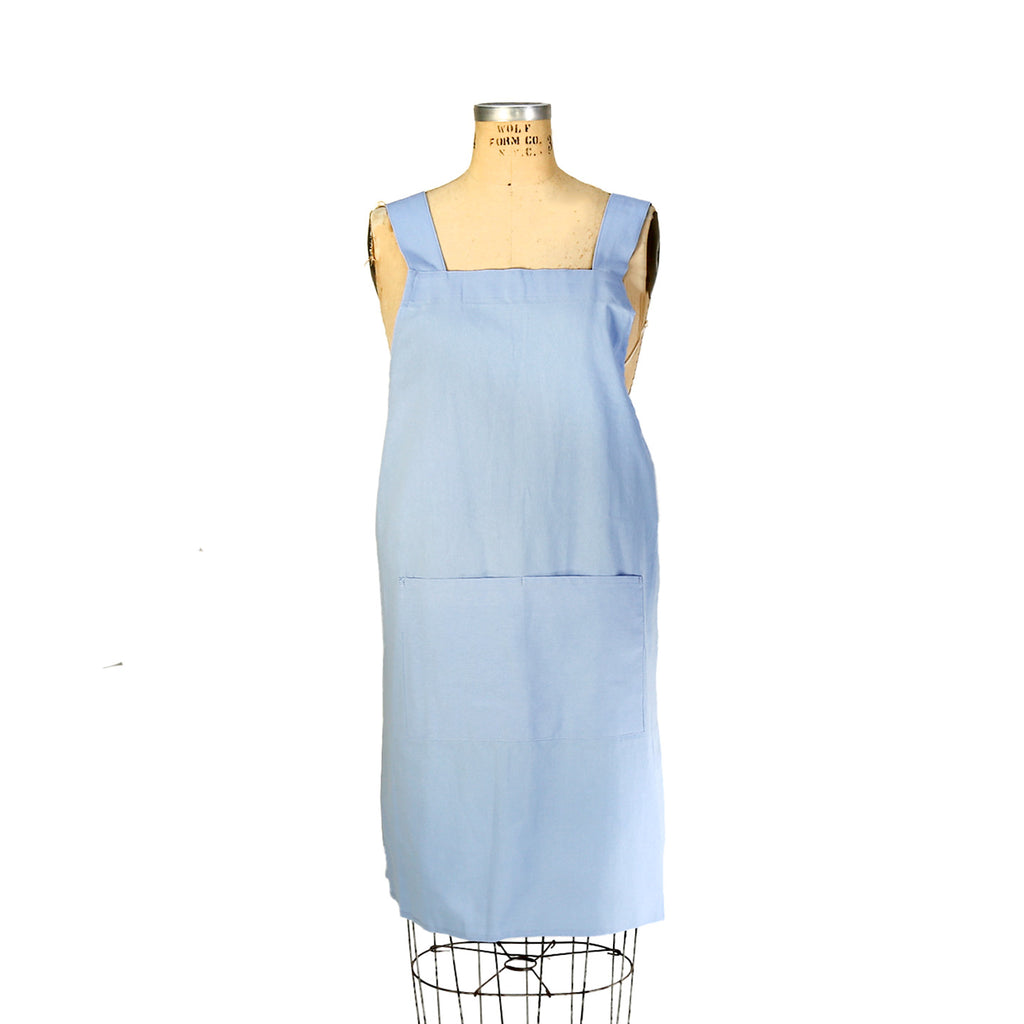 Cotton Cross Back Apron / Sky Blue
