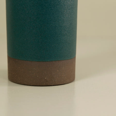 Rose Line Olive Oil Ceramic Bottle / Forest Teal