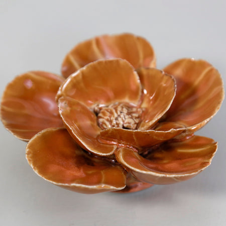 Ceramic Flower / Burnt Orange Poppy